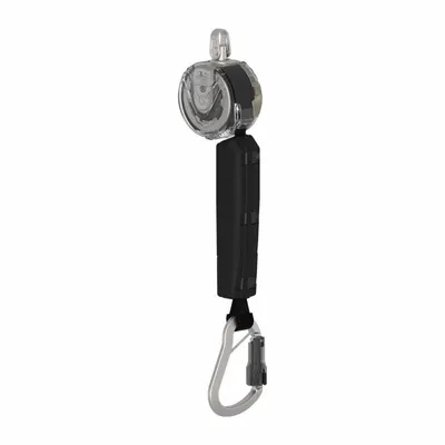 MSA Tali Penyelamat yang Dapat Ditarik Sendiri: Jangkar Carabiner Aluminium, Panjang Tali 10 ft, Kapasitas 400 lb - Personal SRLs