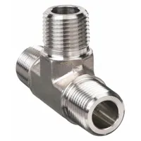 Metal Pipe Tee: Tee (Run x Run x Branch), 316 Stainless Steel, 3/8 in x 3/8 in x 3/8 in, 7,600 psi (MPN 6-6-6 MT-SS)