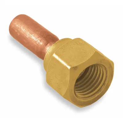 JB INDUSTRIES Adaptor Flare ke Sweat: 1/4 in Perempuan SAE, 1/4 in Sweat, Kuningan - Flare to Sweat Adapters