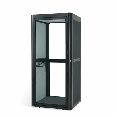 FLEXISPOT Pod Ruang Kerja: Quick Install Solo Pro, 1 Posisi Duduk, Hitam, Aluminium - FlexiSpot Quick Install Office Pods