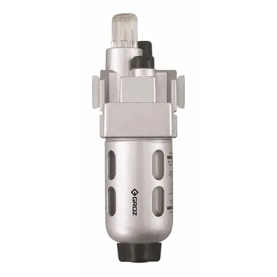 GROZ Pelumas Udara Bertekanan: Kabut Mikro, 1/4 in NPT, 48 cfm, 145 psi Tekanan Operasi Maks - GROZ FRL Air Lubricators