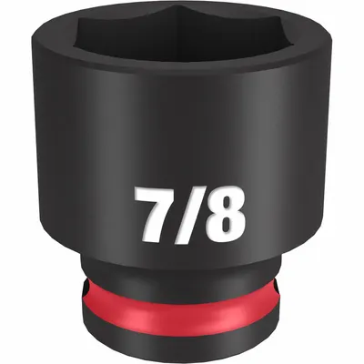 Soket Dampak Standar MILWAUKEE: Ukuran Penggerak 3/8 in, SAE, Ukuran Soket 7/8 in, 6-Point - 3/8" Drive Impact Sockets