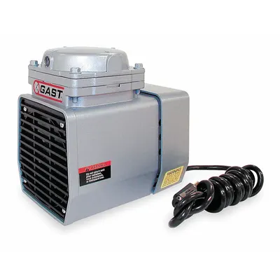 GAST Kompresor/Pompa Vakum: 1/8 hp, 115V AC, 25.5 in Hg Vakum Maks - Diaphragm Combination Compressor & Vacuum Pumps