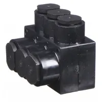 BURNDY Multitap Connector: 3 Port, Single-Sided Entry, 14 AWG – 4 AWG Wire Size, Black (MPN 1PL43)