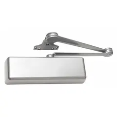 This LCN 4211-EDA RH AL is a Grade 1 heavy duty parallel arm-mount door closer made of aluminum. It features a non-hold open design with an adjustable spring size 6, suitable for interior or exterior use. The closer is ADA compliant and measures 12 1/4 inches long by 2 1/4 inches wide. Typical applications include controlling door closing on commercial or industrial doors.