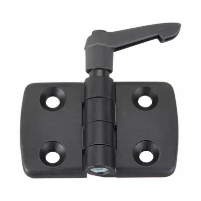 Engsel dengan Tuas Pengunci FATH INC.: 48 mm x 77 mm, Seri 40, Untuk Lebar Slot 8 mm, Hitam - Fixed Hinges