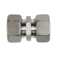 This flareless bite-type steel compression fitting from the D2403-EQUAL series connects 6 mm OD tubing with M12X1.5 male threads on both ends. It creates a leak-proof seal without flaring, suitable for high-pressure fluid power systems in industrial machinery and instrumentation