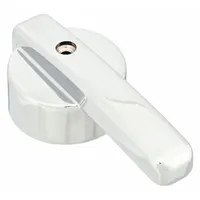 Replacement lever handle for Powers 410 Series faucets. Constructed of brass with a chrome finish. Includes mounting screw. Suitable for hot and cold water applications in commercial or industrial washroom fixtures