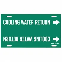 Pipe Marker: Cooling Water Return, Green, White, Fits 10 to 15 in Pipe O.D., 1 Pipe Markers (MPN 4043-H)