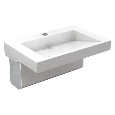 ACORN Wash Basin: 3801, White, Corterra, 30 in Overall Lg, 20 in Overall Wd - One-Station Wall-Mounted Bathroom Sinks without Faucets