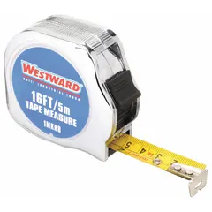 This tape measure features a 16 ft / 5 m blade with metric/SAE markings and a 1 mm bottom scale. The nonmagnetic single hook tip allows safe use near electronics or magnetic surfaces. A manual lock holds the blade in position. The silver chromed plastic case provides durability for measuring tasks in construction, carpentry, and general maintenance.