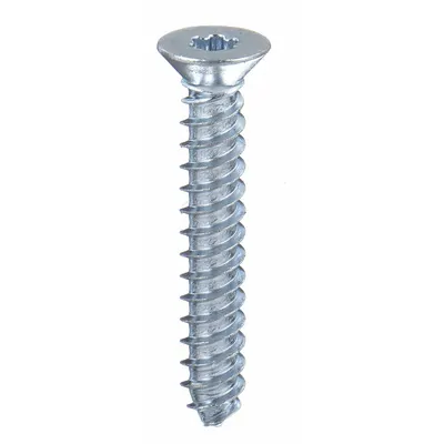 TAMPER-PRUF SCREW Sekrup Lembaran Logam: Ukuran #10, Panjang 1 1/4 in, Baja, Berlapis Seng, Torx Plus - Flat Head Sheet Metal Screws