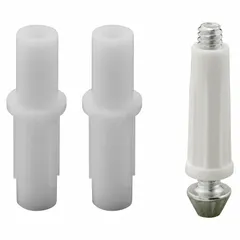 This pivot guide is used in sliding or bypass door systems to guide and stabilize the door panel. It supports doors up to 30 lb and is suitable for residential or light-commercial interior door installations.