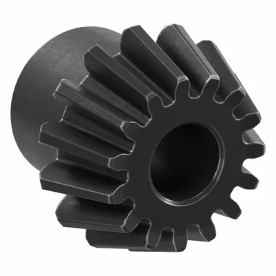 KHK GEARS Roda Gigi Kerucut: Lurus, Rasio Gigi 3, Modul m 1.5, 15 Gigi, Baja Berlapis Oksida Hitam - Straight Teeth Metric Bevel Gears & Pinions