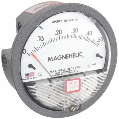 Dwyer Pengukur Tekanan Diferensial: Belakang/Satu-Sisi, 1/8 in NPT Perempuan, 2000 - Low Operating Pressure Differential Gauges