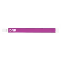 ID Wristband: DNR, 10 in Overall Lg, 3/4 in Overall Wd, Tyvek®, Purple, 500 PK (MPN ALR-TP-36)