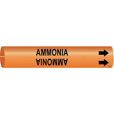 BRADY Penanda Pipa: Cocok untuk Diameter Luar Pipa 2 1/2 hingga 3 7/8 in, 1 Penanda Pipa, Dengan - Ammonia Snap-On Pipe Markers