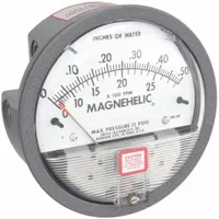 DWYER Differential Pressure Gauge: Back/Single-Side, 1/8 in NPT Female, 2000, 4 in Dial, IP67, IP67 (MPN 2000-0AV)