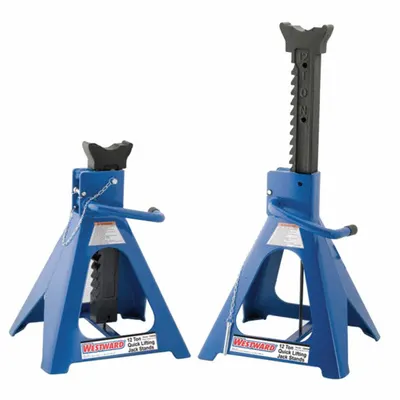 WESTWARD Dudukan Kendaraan: Gagang Ratchet, Kapasitas Beban 12 ton, Tinggi Maksimum Diperpanjang 30 1/4 in - Heavy-Duty Jack Stands