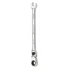 This 9 mm metric 12-point ratcheting combination wrench is constructed from alloy steel with a chrome finish. It has an overall length of 6 1/8 in. Suitable for tightening or loosening fasteners in automotive, mechanical, and industrial maintenance applications.