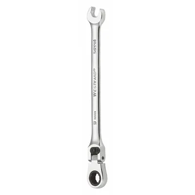 WESTWARD Kunci Kombinasi: Baja Paduan, Krom, Ukuran Kepala 9 mm, Panjang Keseluruhan 6 1/8 in - Metric 12-Point Ratcheting Combination Wrenches