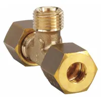 Brass compression tee fitting with standard sleeve design for creating branch connections in tubing systems. Suitable for pneumatic, instrumentation, and fluid-handling applications requiring a leak-free joint. Pack of 10