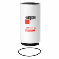 Spin-on fuel/water separator for Volvo trucks. Overall length 8 9/16 in, outside diameter 4 3/8 in, 1"-14 thread size. Cellulose media removes water and contaminants from diesel fuel