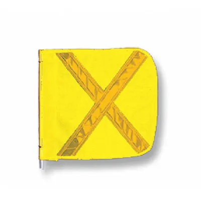 CHECKERS Bendera Peringatan Whip Flag Reflexite X: Kuning, Kuning, 16 in Tinggi Bendera, 16 in Lebar Bendera - Warning Whip Replacement Flags