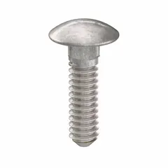 Carriage bolt with square neck, #10-24 thread size, 3/4 inch length, made from 18-8 stainless steel with plain finish. Supplied in a 50-piece pack. The square neck prevents rotation during tightening, suitable for fastening metal to wood or metal to metal in industrial assemblies such as conveyor systems, machinery guards, and structural frames.