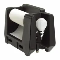 This black plastic paper towel holder from CAMBRO is designed for use in commercial restrooms, kitchens, and foodservice areas. It measures 14-5/8 inches in height and 11 inches in width, providing a compact solution for towel dispensing. The holder is constructed of plastic for easy cleaning and maintenance