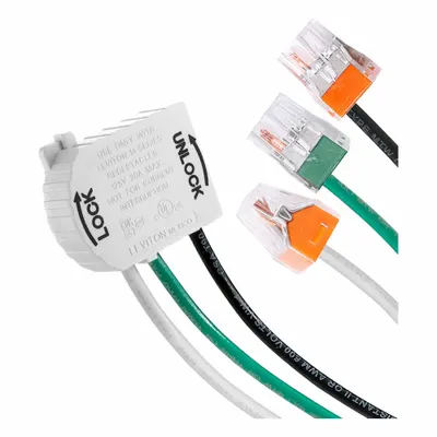 Modul Pengkabelan LEVITON: 125V AC, 20 A, 3 Kawat - Snap-In Wiring Modules