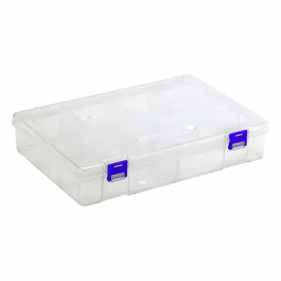 QUANTUM STORAGE SYSTEMS Kotak Penyimpanan Kompartemen: 11 3/4 inci x 7 3/4 inci x 2 1/4 inci - Small Parts Compartmented Boxes with Adjustable Dividers