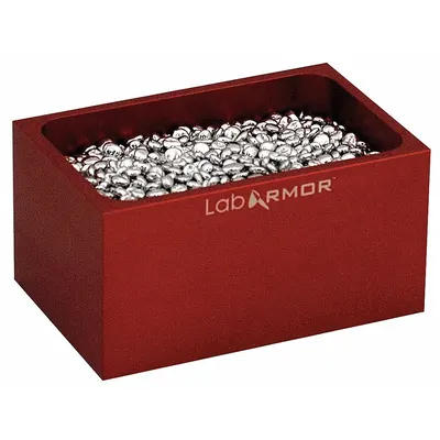LAB ARMOR Blok Manik Merah Tunggal: Aluminium, 3 in Lebar Keseluruhan, 3 3/4 in Panjang Keseluruhan - Dry Bath Blocks
