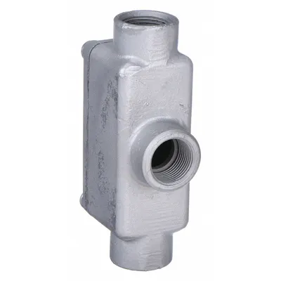 APPLETON ELECTRIC Badan Outlet Saluran: Besi, Lapisan Epoxy Tiga Lapis, Ukuran Perdagangan 1/2 in - T and TB - Tee Type
