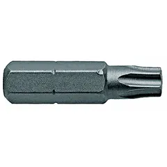 Insert Torx bit with T30 Torx head size, hex drive, and standard industry size. Made of S2 steel. Sold in a 5-pack. Used for driving Torx fasteners in assembly and maintenance applications.