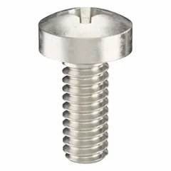 Pan head machine screws are used in industrial assembly and maintenance to fasten components into tapped holes or with nuts. These screws feature an M2x0.40 thread, 5 mm length, 18-8 stainless steel construction, plain finish, and Phillips drive with #1 drive size. Supplied in a pack of 100.