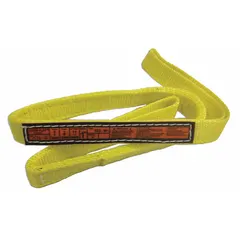 This STREN-FLEX Type 3 standard nylon flat-eye web sling has a 12 ft sling length, 12 in eye length, and 3 plies. It includes a wear-resistant tag for identification. Suitable for general-purpose lifting and rigging in industrial environments.