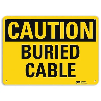 LYLE Tanda Peringatan: Plastik, Lubang Pemasangan Tanda, Ukuran Tanda Nominal 7 in x 10 in - Caution: Buried Cable Signs