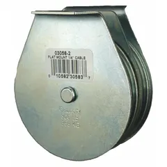 APPROVED VENDOR Upright-Mount Double Pulley Block, 800 lb Working Load Limit, Steel Sheave, Carbon Steel Housing, MPN 03058-2-C