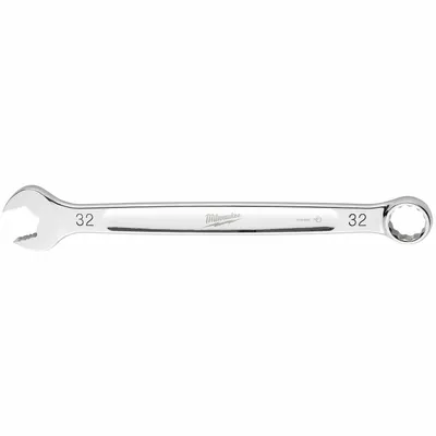MILWAUKEE Kunci Kombinasi: Baja, Krom, Ukuran Kepala 32 mm, Panjang Keseluruhan 16 7/8 in - Metric 12-Point Combination Wrenches