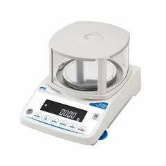 ABS-constructed precision lab balance with 220 g capacity, 0.001 g readability, and 0.001 g repeatability. LCD display for clear readout. Suitable for weighing small samples in laboratory, research, and quality control settings requiring high accuracy.