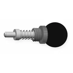 This nonlocking ball-knob weld-mount indexing plunger features a 0.313 in plunger width and 0.61 in plunger projection. It is used in industrial fixturing, jig building, and material handling for precise locating or temporary holding of workpieces. The retractable spring plunger enables quick release and repositioning in machining and assembly operations.