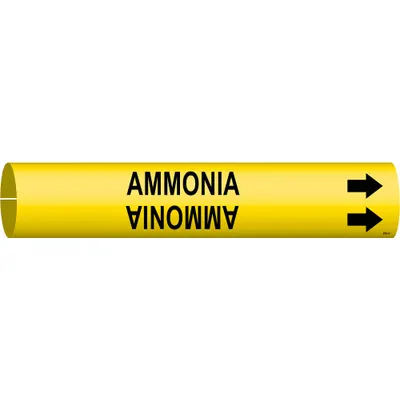 BRADY Penanda Pipa: Cocok untuk Diameter Luar Pipa 3/4 hingga 1 3/8 in, 1 Penanda Pipa, Dengan - Ammonia Snap-On Pipe Markers
