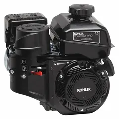 This KOHLER Command PRO Series gasoline engine delivers 5.5 hp and 11.2 lb-ft gross torque. It features a recoil start, a 3/4 in keyed shaft, and includes a muffler. Suitable for commercial-grade outdoor power equipment such as mowers and generators.