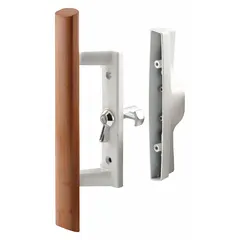 This recessed handle for sliding doors measures 9 inches in height and 2 1/8 inches in width. It is designed to provide a flush-mount locking solution for sliding doors in commercial and industrial settings, offering space efficiency and access control.