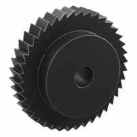 Ratchet Gear: 9.42 Pitch, 40 Teeth, 20 mm Bore Dia, Black Oxide-Coated Steel, 120 mm Outside Dia (MPN SRTB3-40)