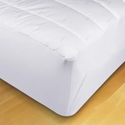 Bantalan Kasur MARTEX: Queen, 80 in Panjang Keseluruhan, 60 in Lebar Keseluruhan, Putih, 6 oz Berat Kain - Mattress Pads