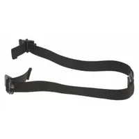 This 22-inch black goggle strap uses clip attachments to secure safety goggles. It is suitable for use in environments where reliable goggle retention is needed, such as firefighting and rescue operations