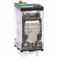 SCHNEIDER General Purpose Relay: Socket Mounted, 6 A Current Rating, 24V AC, 4PDT, 14 Pins/Terminals (MPN 792XDXM4L-24A)