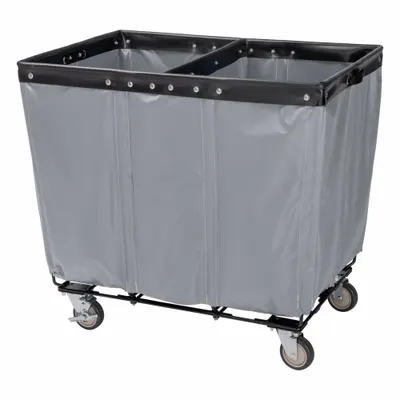 ROYAL BASKET TRUCKS Gerobak Keranjang: 14.9 cu ft, 42 lb, 36 in P x 26 in L x 33 1/2 in T, Abu-abu - Split Compartment Basket Trucks with Mildew-Resistant Vinyl Liner